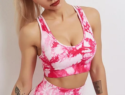 011 New Print Seamless Fitness Bra & Push Up Leggings