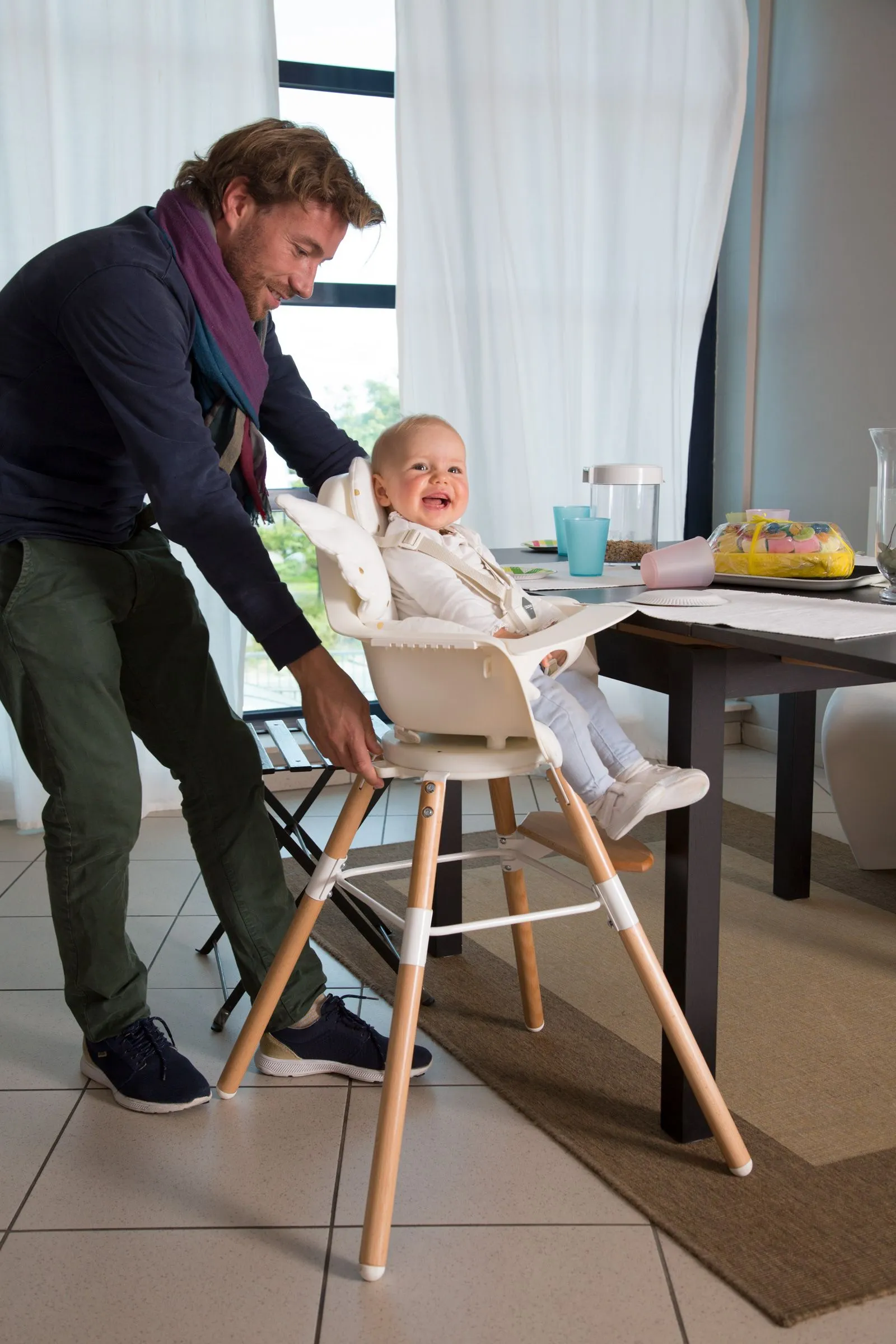 [1 yr local warranty] Childhome Evolu One.80° High Chair - Natural White