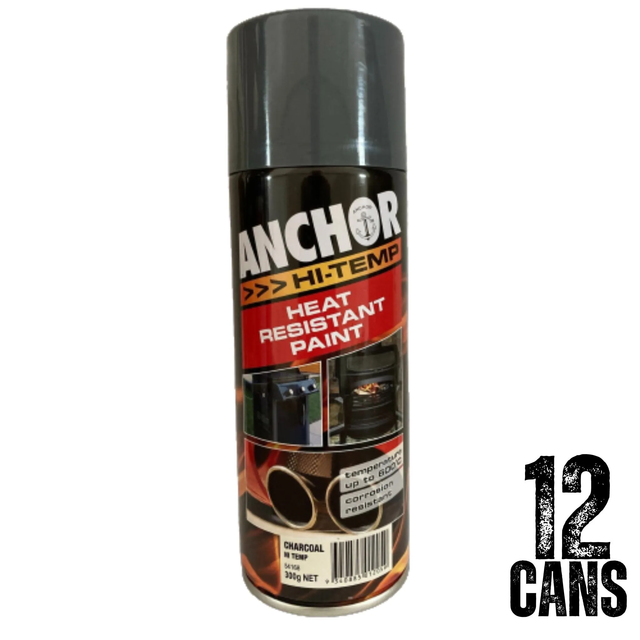 12 Cans | ANCHOR HI TEMP CHARCOAL 300GM | 54168