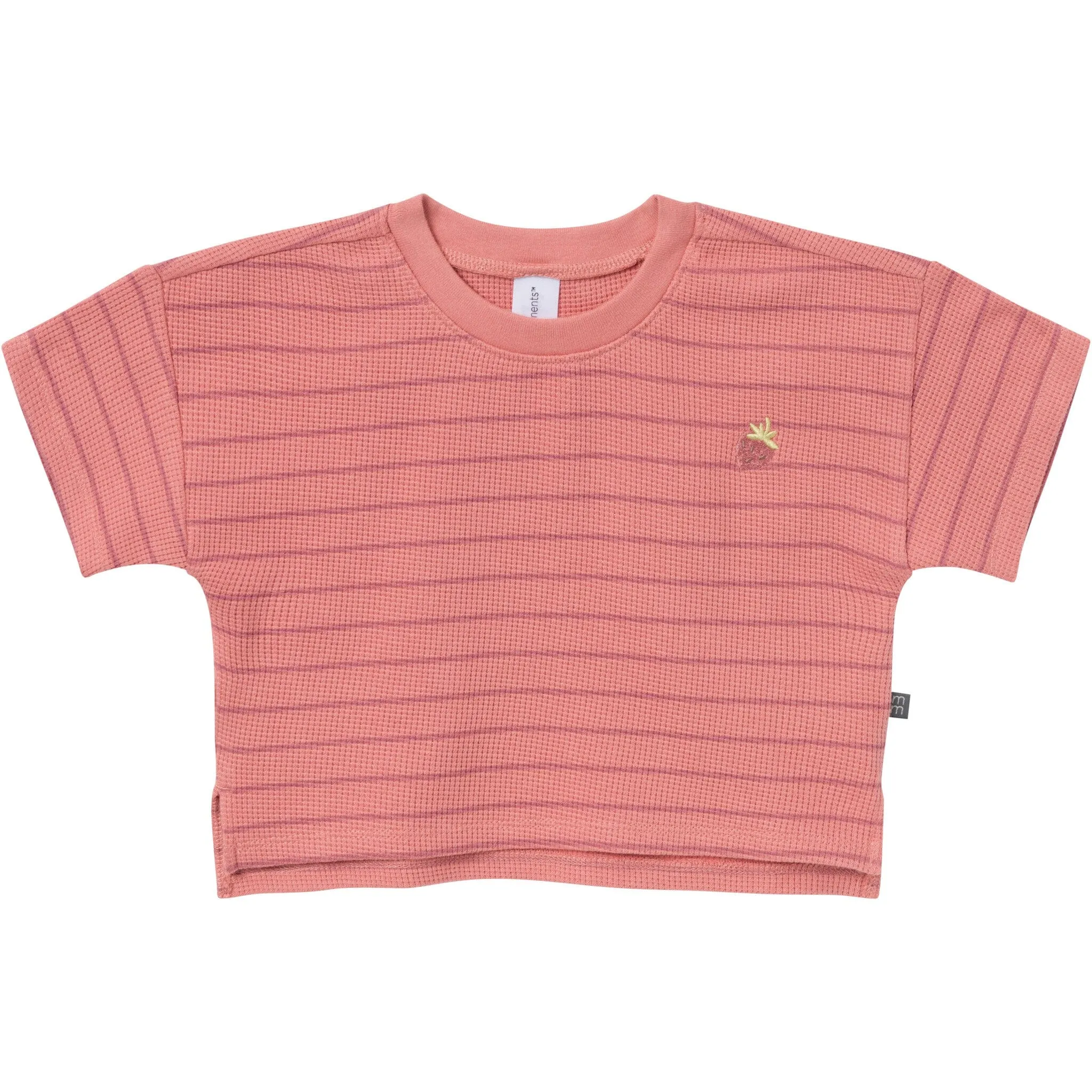 4-Piece Infant & Toddler Girls Rose Stripe Drop Shoulder Tops and Shorts Set