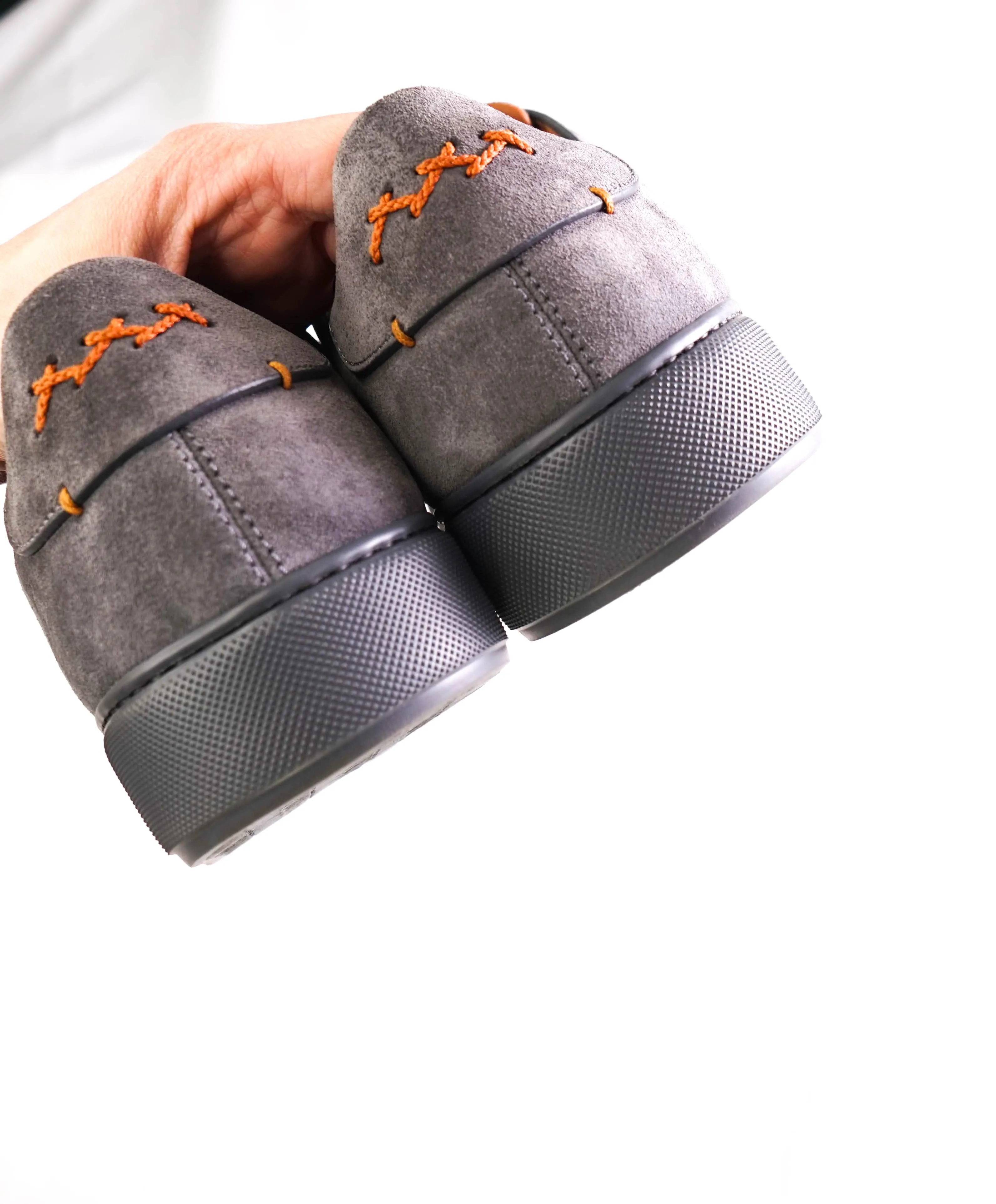 $990 ERMENEGILDO ZEGNA - COUTURE "Tiziano" Gray Suede Sneakers - 9 US (42 EU)