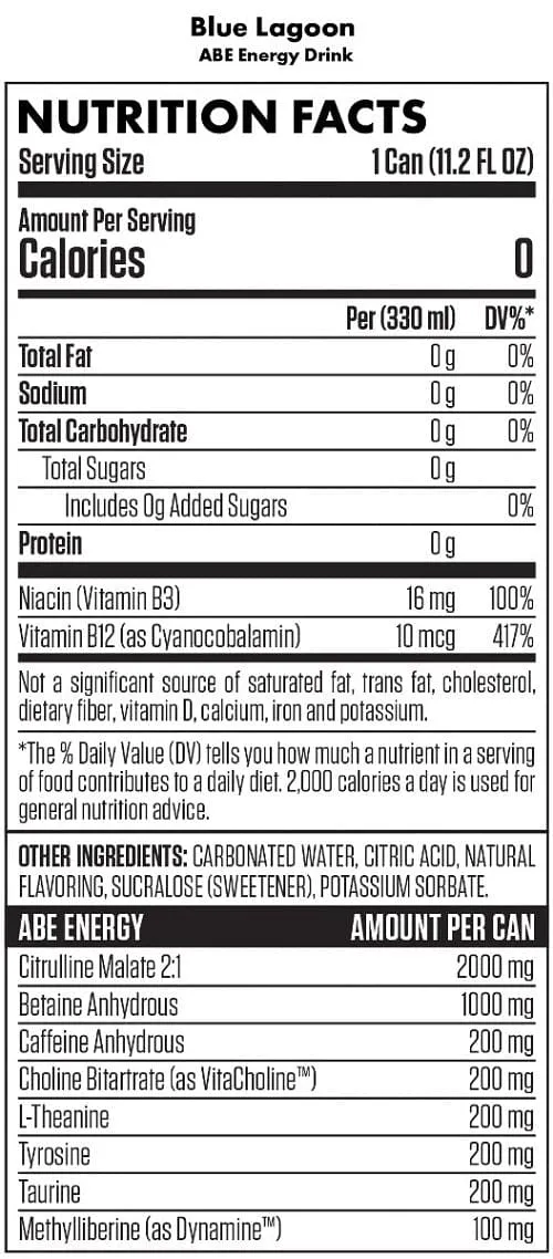 ABE ENERGY DRINK 12 PACK