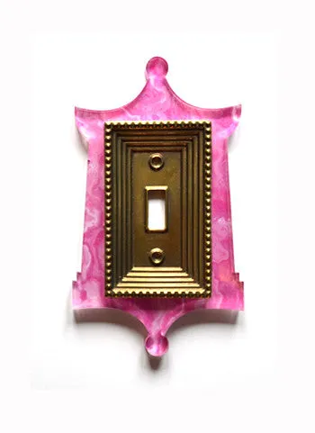 Acrylic   Brass | Pagoda Style, Pink Agate