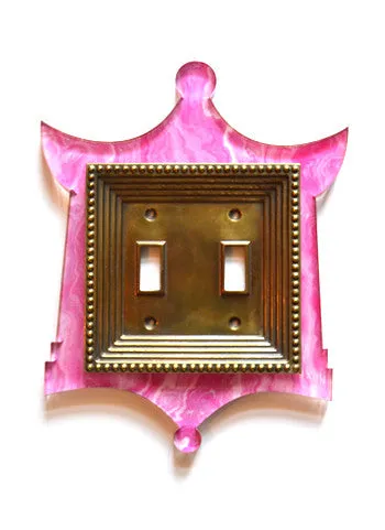 Acrylic   Brass | Pagoda Style, Pink Agate