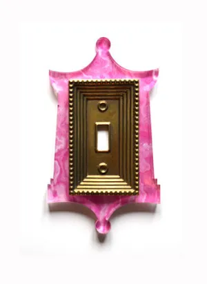 Acrylic   Brass | Pagoda Style, Pink Agate