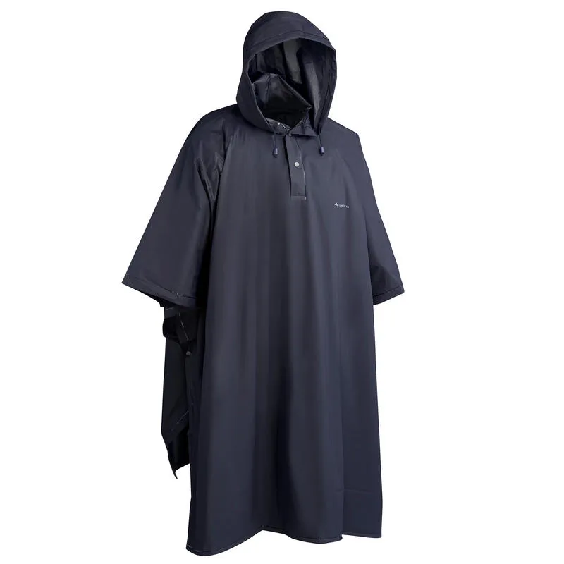 Adult hiking rain poncho - arpenaz 10l - blue