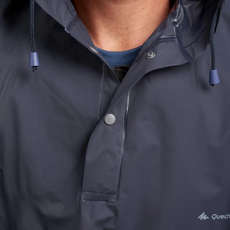 Adult hiking rain poncho - arpenaz 10l - blue