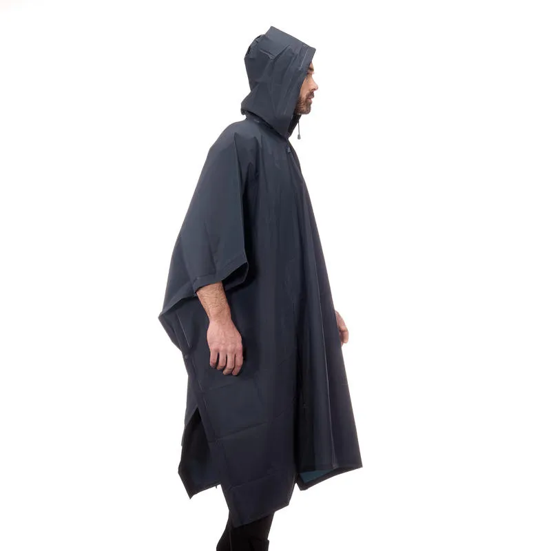 Adult hiking rain poncho - arpenaz 10l - blue