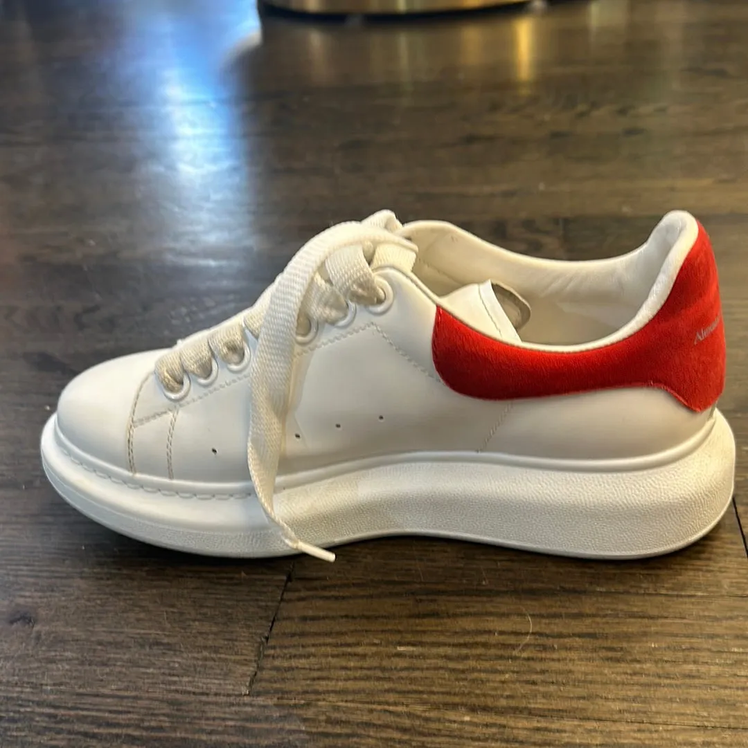 Alexander McQueen White leather Sneaker with Red Suede Back