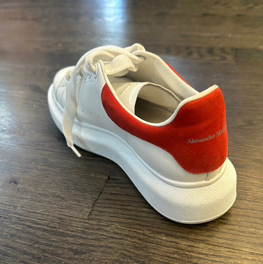 Alexander McQueen White leather Sneaker with Red Suede Back