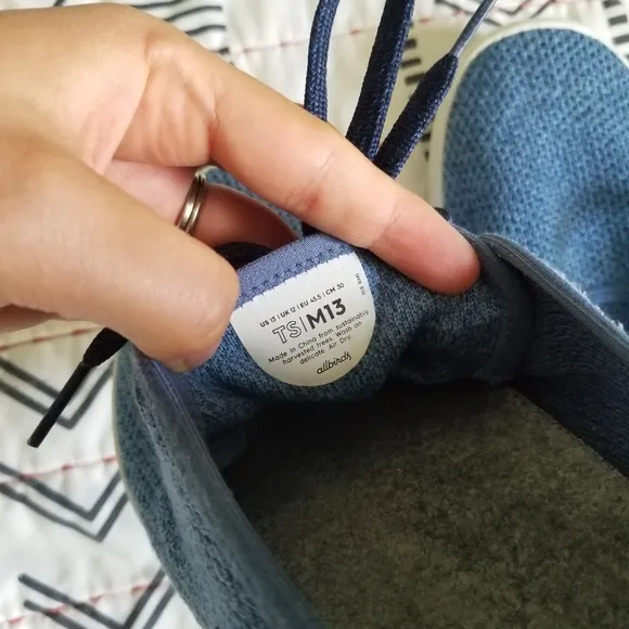 Allbirds Tree Skippers Blue Wool Sneakers Shoes Men 13