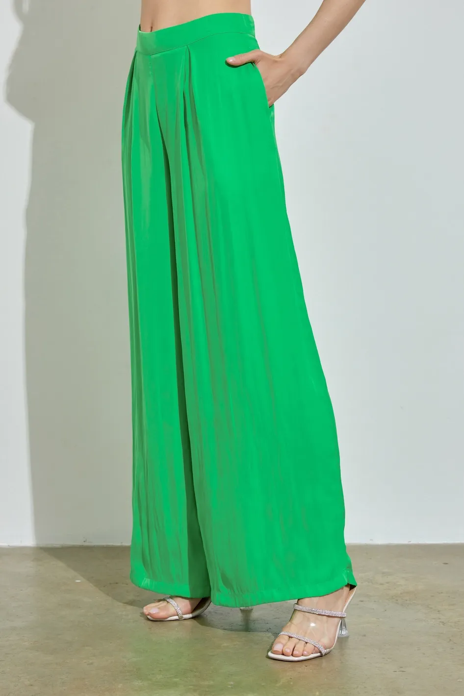 Always Impressing Green Wide-Leg Pants