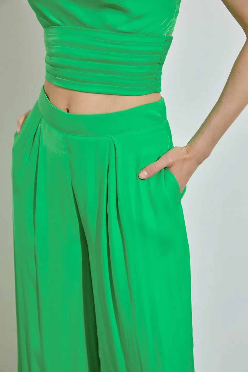 Always Impressing Green Wide-Leg Pants
