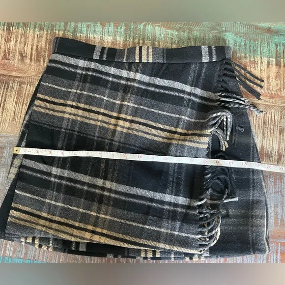 ANTONTO MELANI Plaid Skirt with Fringe