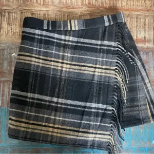 ANTONTO MELANI Plaid Skirt with Fringe