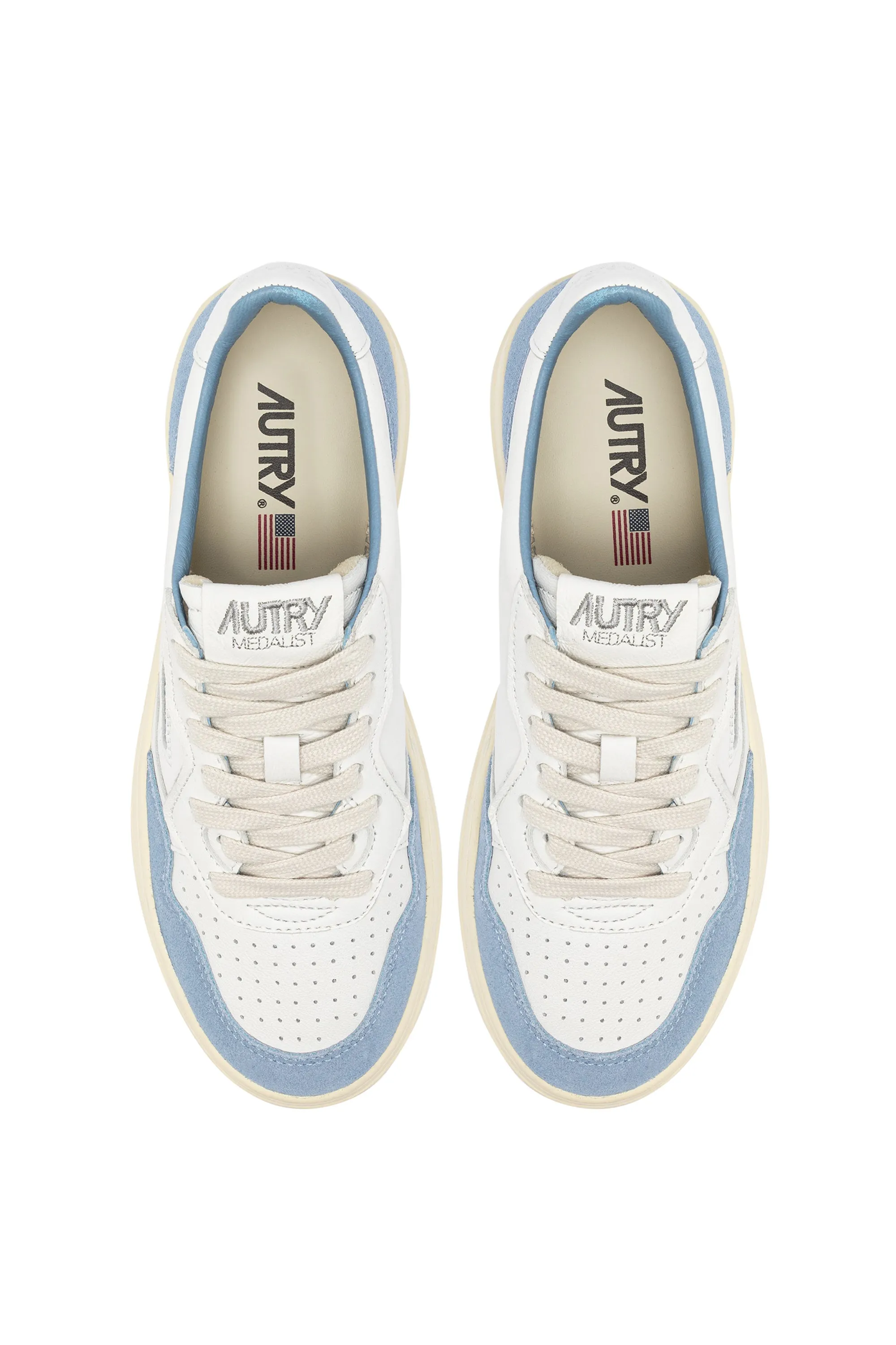 Autry Sneakers Medalist Low Wom Goat Suede Azzurro Donna