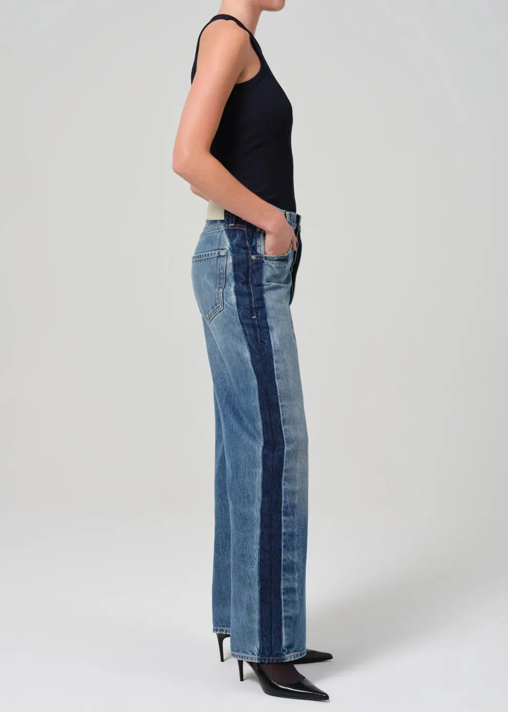 Ayla Baggy with Tuxedo Stripe in Drome