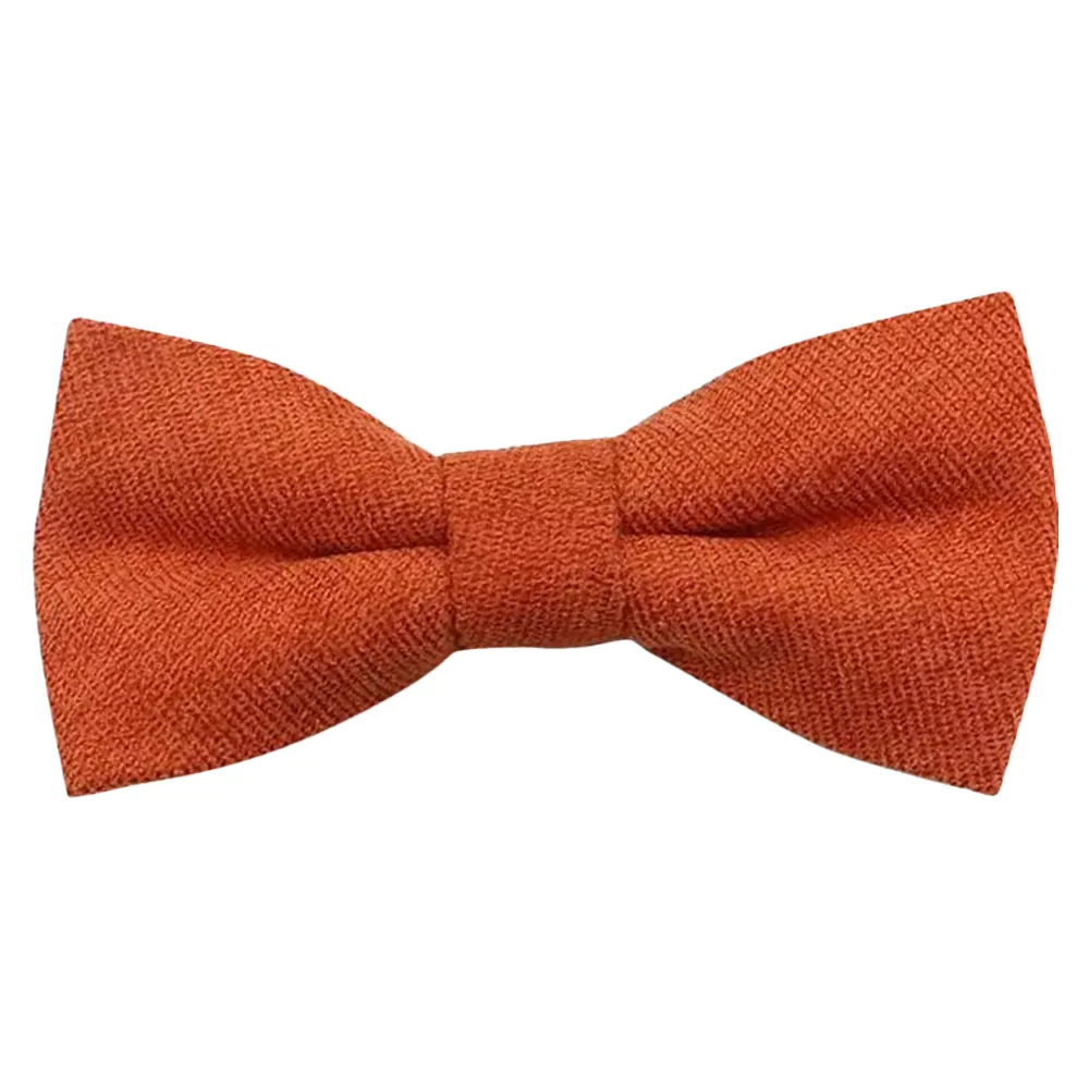 Bea Rusty Burnt Orange Boys Cotton Blend Bow Tie