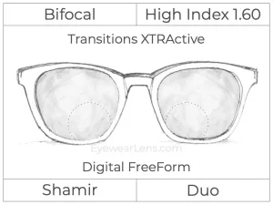 Bifocal - Shamir Duo - High Index 1.60 - Digital - Transitions XTRActive