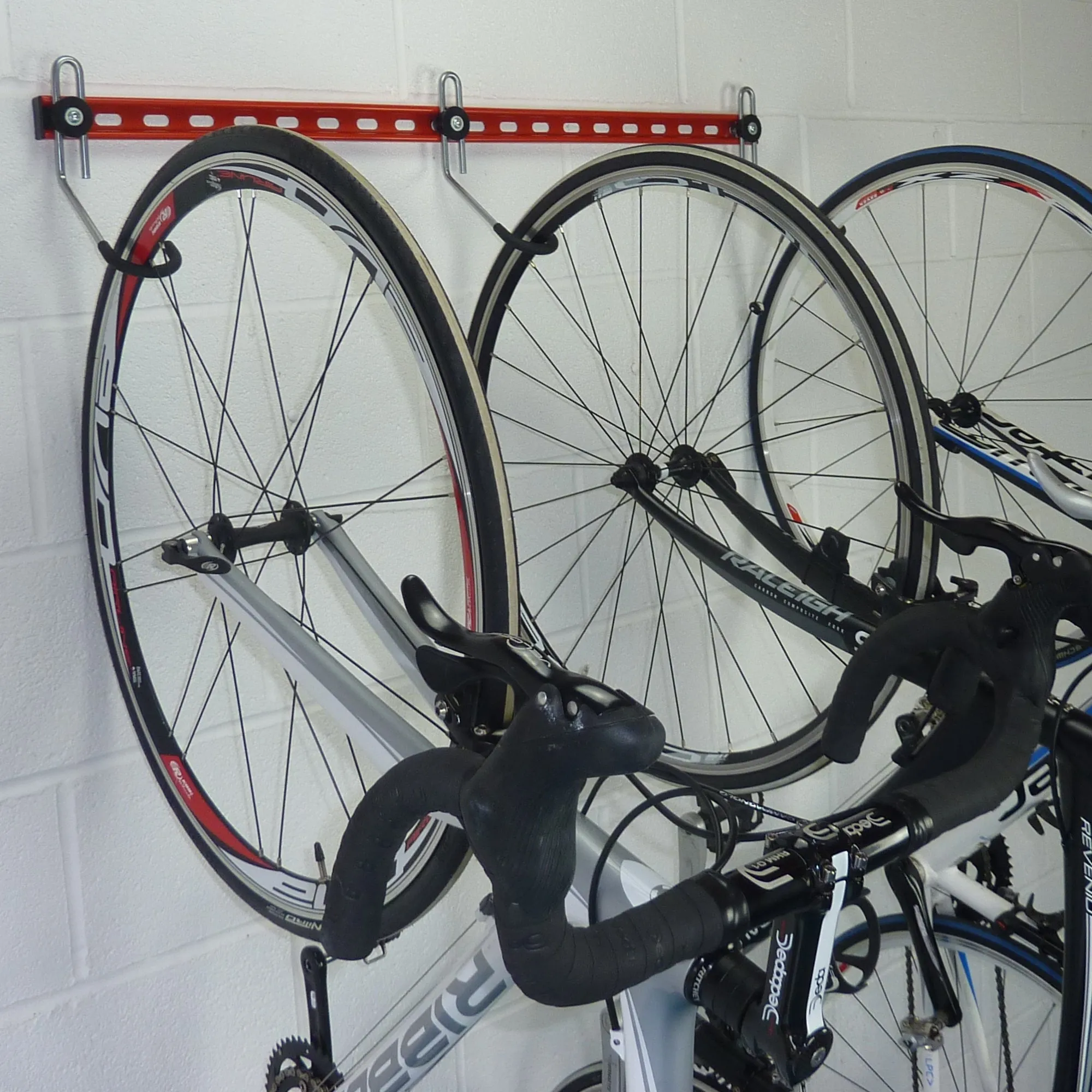 Bike wall rack for 3, 4 or 5 bikes