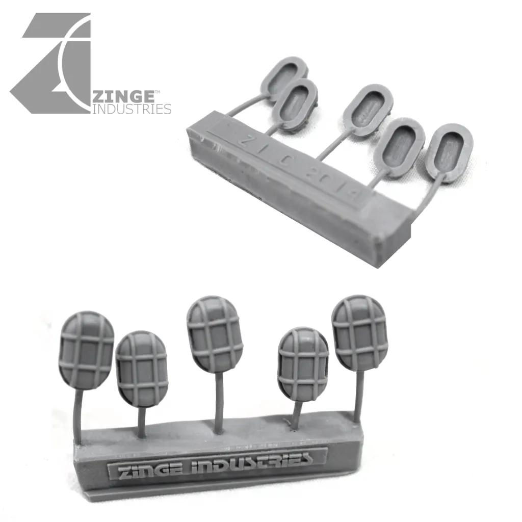Bulkhead Lights - Sprue of 5 - 15mm Long Axis Oval Bulkhead