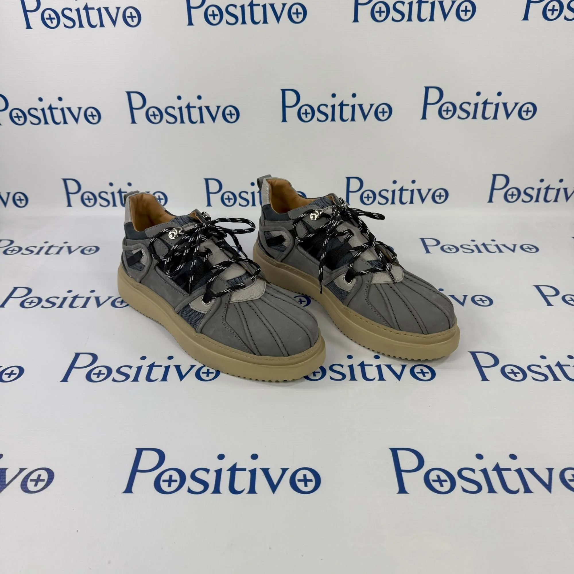 Buscemi Duck Boot MIx Nabuk Alce Grey Leather Sneakers