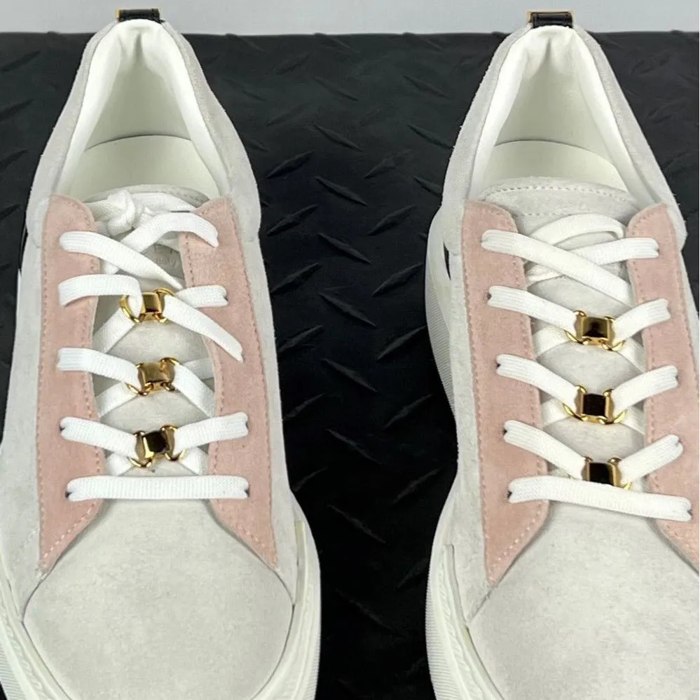 Buscemi Womens Ninna White Trio Leather Sneakers