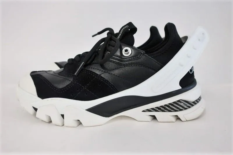 Calvin Klein 205W39NYC Carla Sneakers Black & White Suede & Leather Size 7