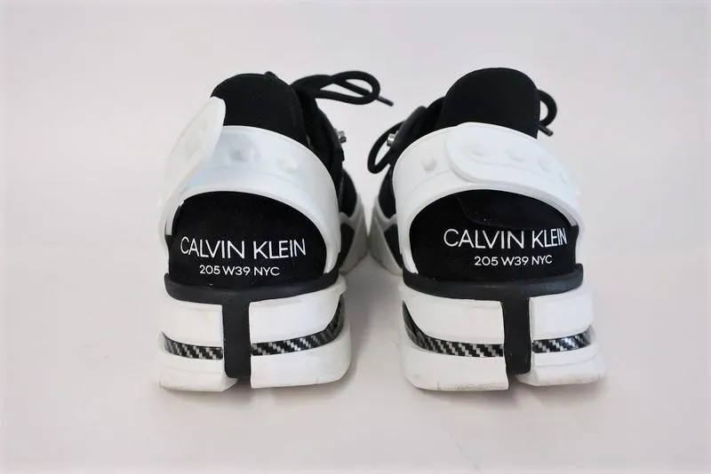 Calvin Klein 205W39NYC Carla Sneakers Black & White Suede & Leather Size 7
