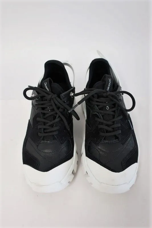 Calvin Klein 205W39NYC Carla Sneakers Black & White Suede & Leather Size 7