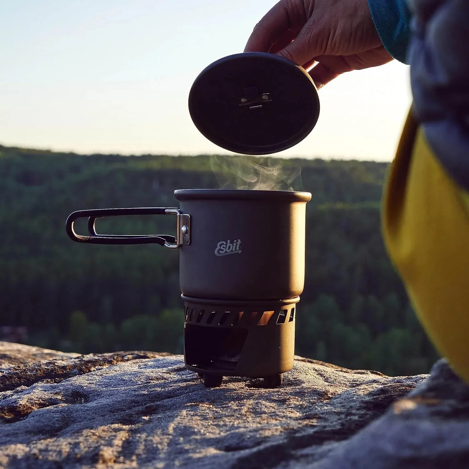 Camping Cookset for Solid Fuel - 585ml, Hard Ano Aluminium