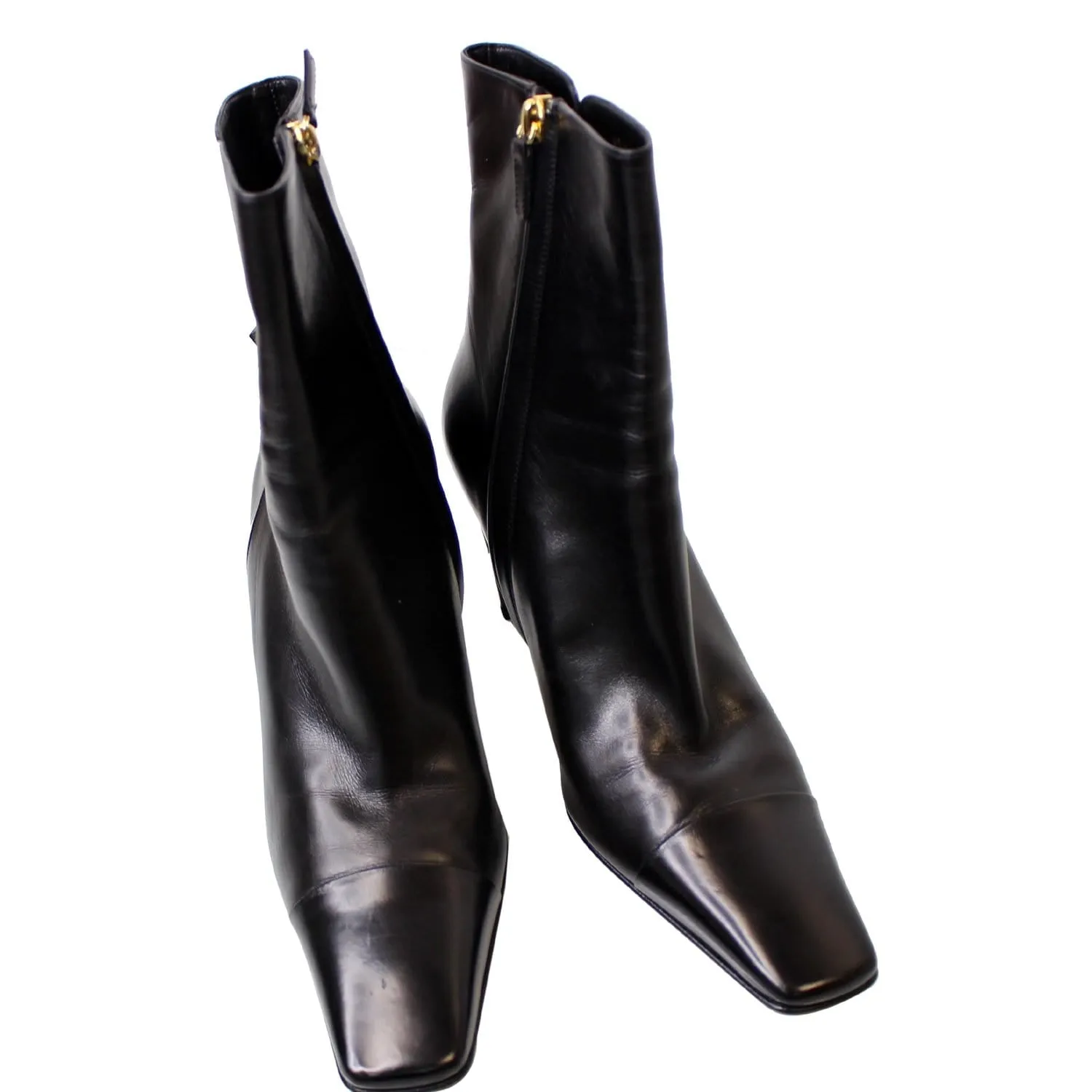 CHANEL Ankle Leather Zip Boots Black US 9.5 - 20% OFF