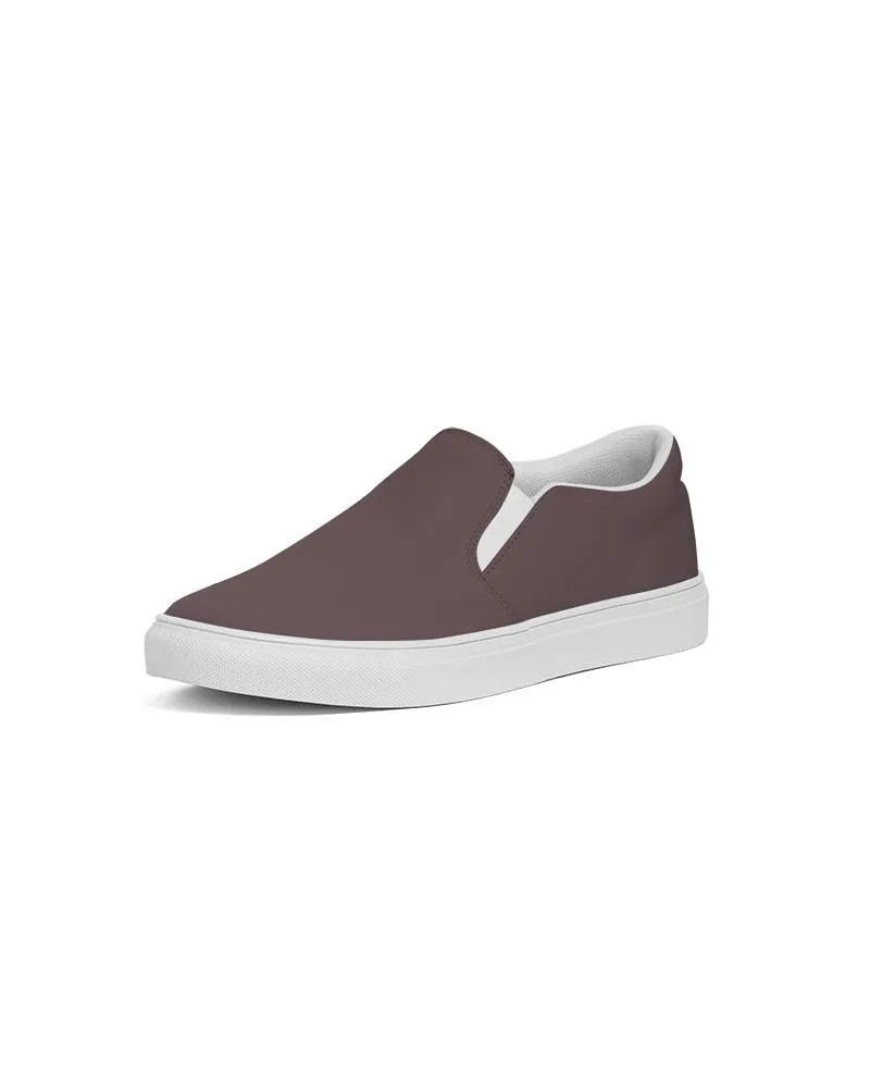 Dark Pink Brown Slip-On Canvas Sneakers | Men's | Dark Pale Pastel Pink Brown | C0M30Y15K80
