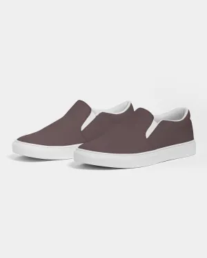 Dark Pink Brown Slip-On Canvas Sneakers | Men's | Dark Pale Pastel Pink Brown | C0M30Y15K80