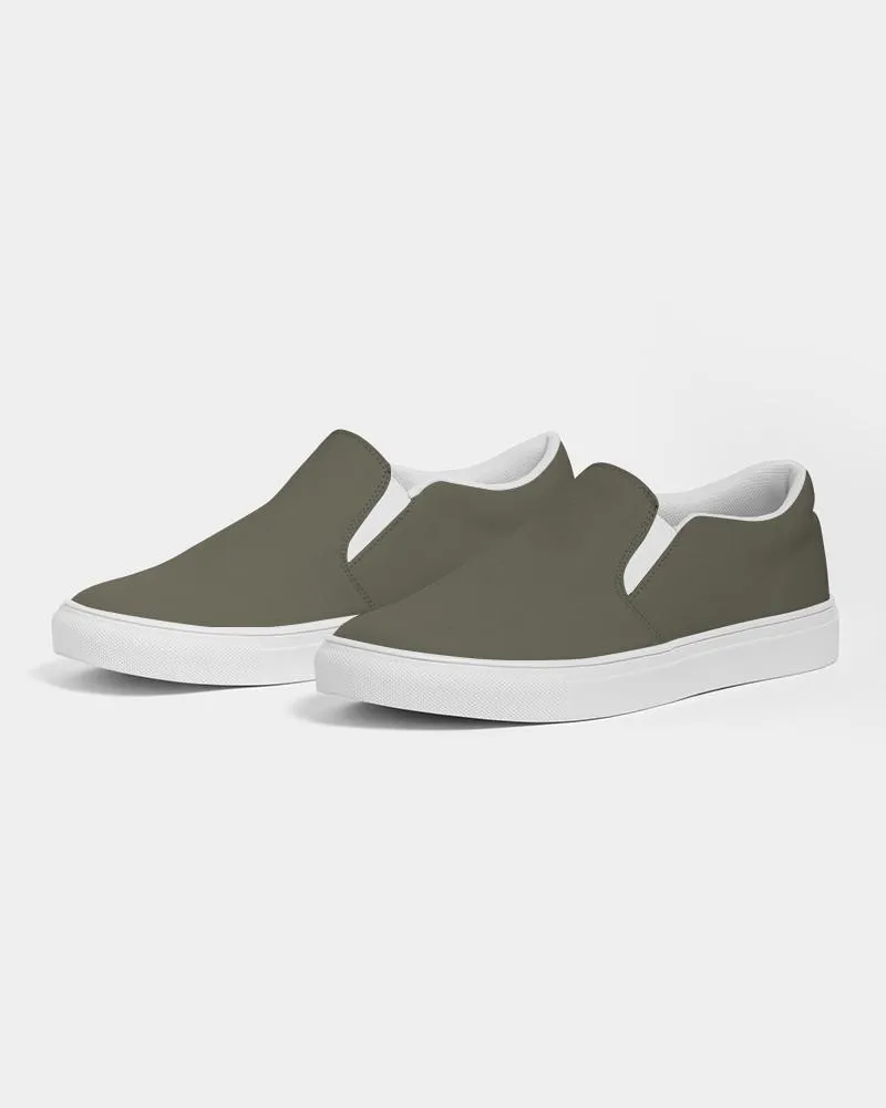 Dark Yellow Slip-On Canvas Sneakers | Men's | Dark Pale Pastel Yellow | C0M0Y30K80