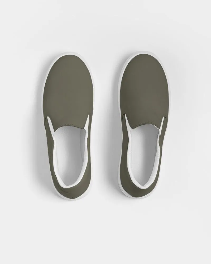 Dark Yellow Slip-On Canvas Sneakers | Men's | Dark Pale Pastel Yellow | C0M0Y30K80