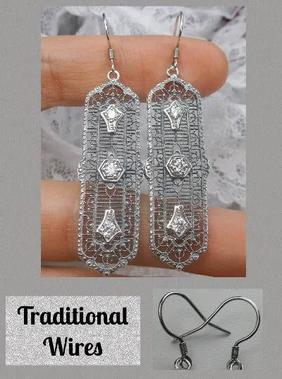E197, 3 King Earrings, Stylish Edwardian Jewelry Design#E197