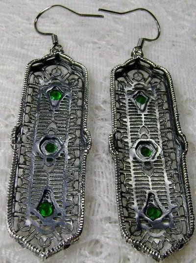 E197, 3 King Earrings, Stylish Edwardian Jewelry Design#E197