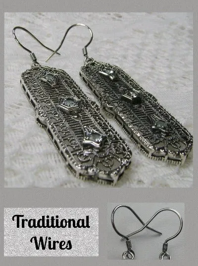 E197, 3 King Earrings, Stylish Edwardian Jewelry Design#E197