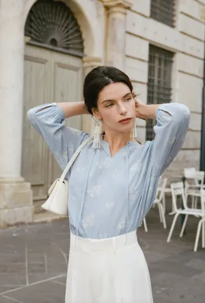 Estella Blouse - Pastel Blue