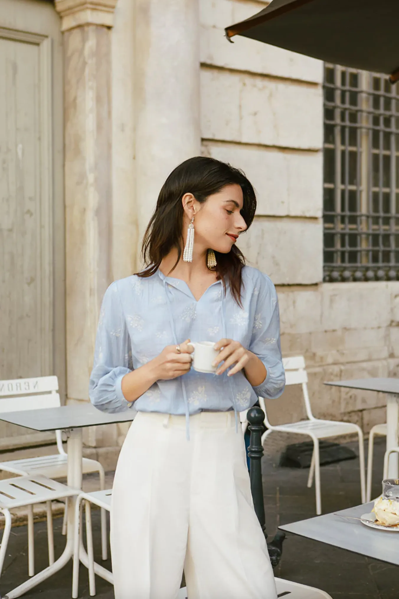 Estella Blouse - Pastel Blue