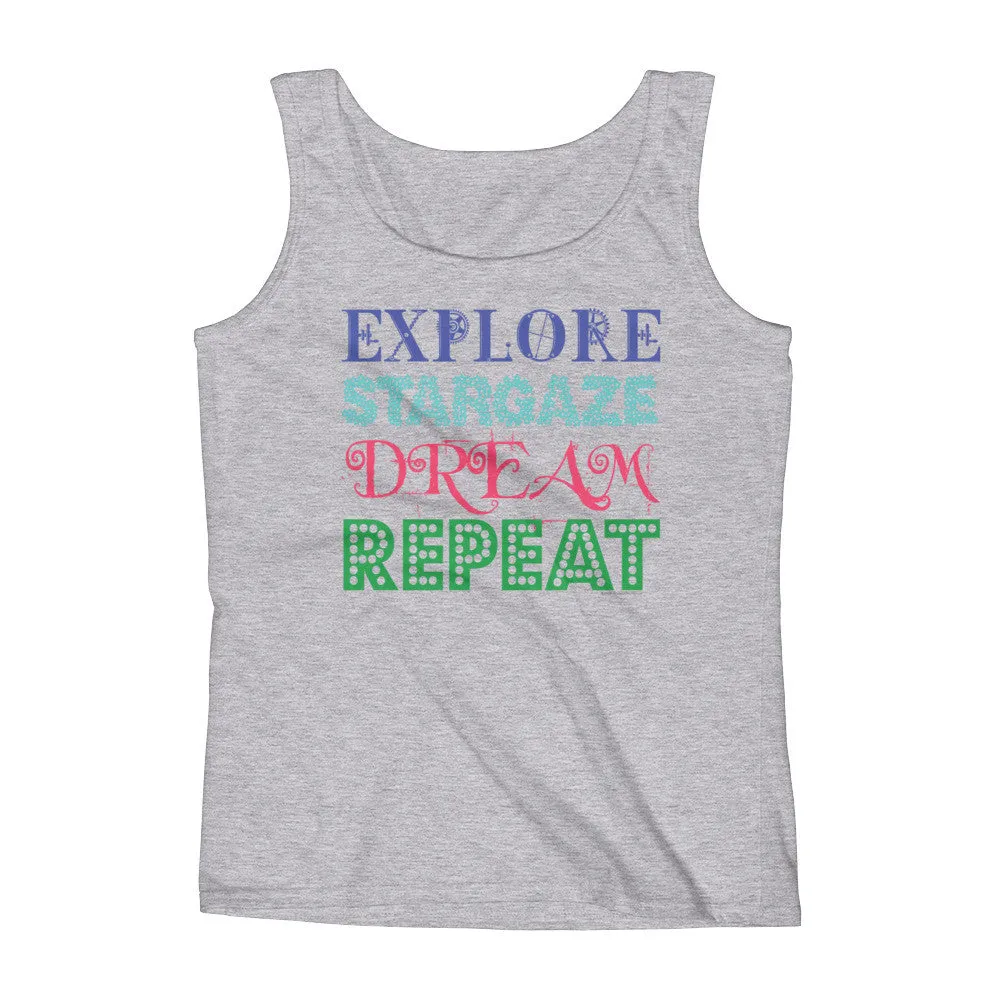 Explore Stargaze Dream Repeat Fitted Tank Top
