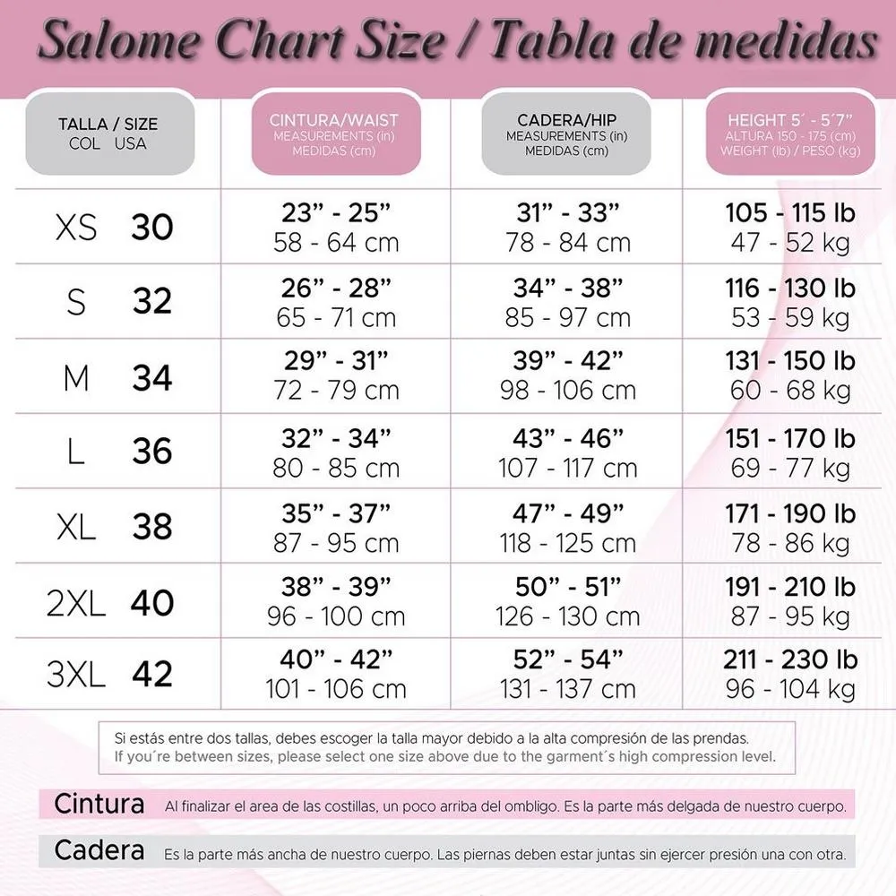 Faja Salome 0214 Strapless Body Shaper compression Butt Lifter - High compression Line
