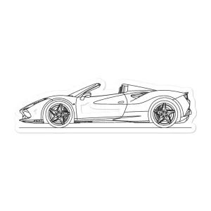 Ferrari F8 Tributo Spider Outline Sticker