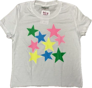 FIREHOUSE- Multi Neon Stars Shirt (white)