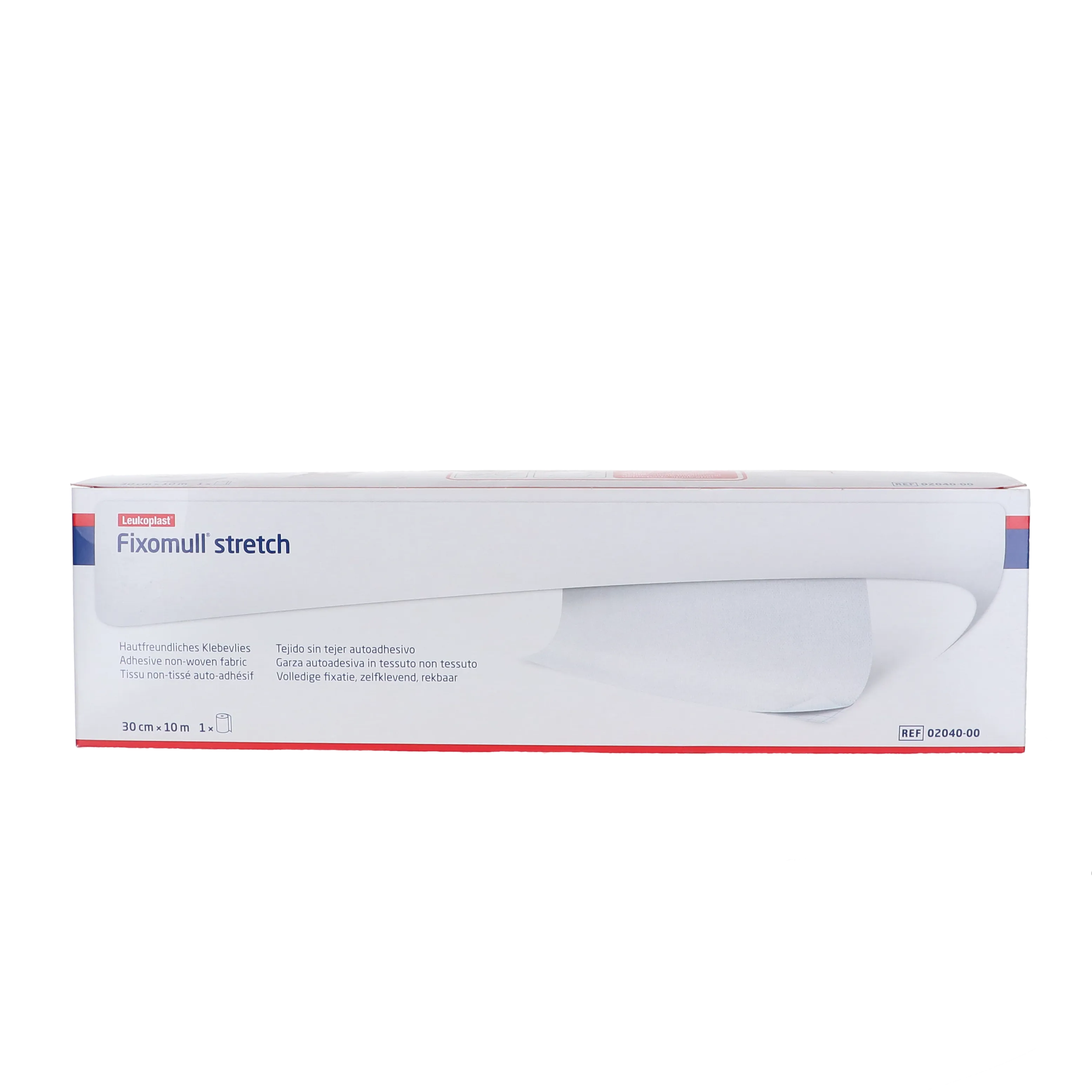 Fixomull stretch fixatiepleiser, non-woven, 30cmx10m, wit, 1st (2040)