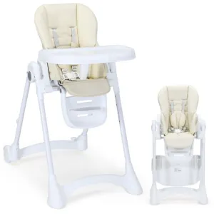 Folding & Reclining Baby High Chair | 6 Height Adjustable | 5 Point Harness | Low Chair | 6m