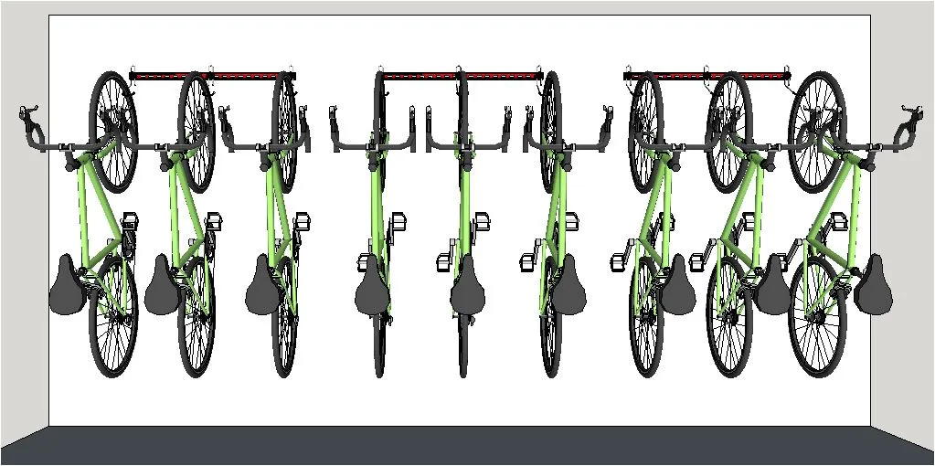 Garage bike storage for 5 bikes