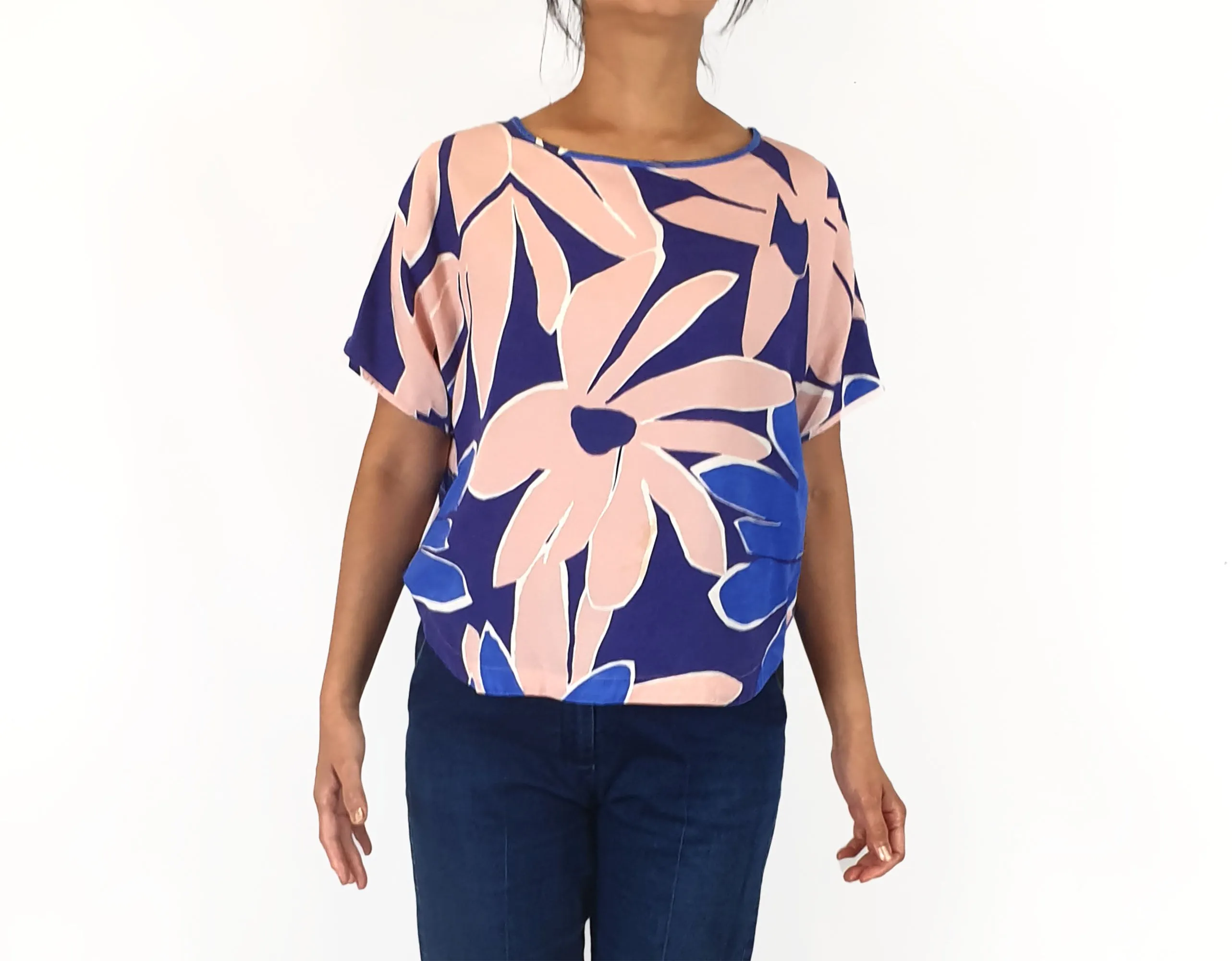 Gorman blue pink unique print top size 10