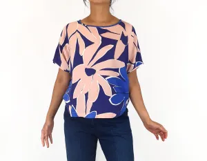 Gorman blue pink unique print top size 10